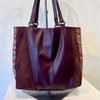 Two-toned Burgundy Reclaimed Leather Tote bag
