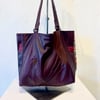 Two-toned Burgundy Reclaimed Leather Tote bag