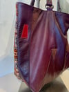 Two-toned Burgundy Reclaimed Leather Tote bag