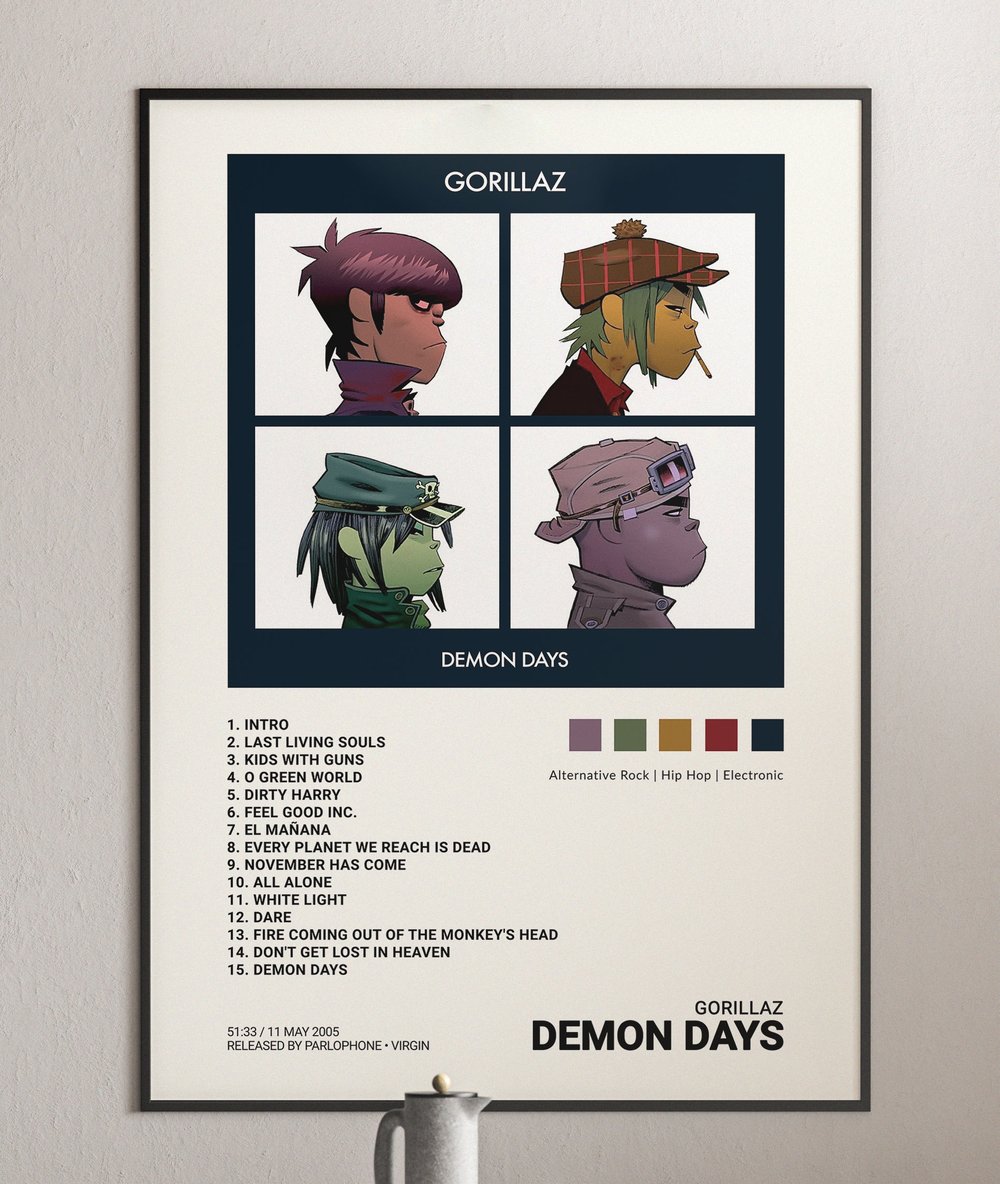 Gorillaz Demon Days Album Cover Poster Gorillaz Wallpaper Architeg Prints