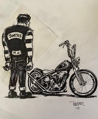 Frankie Biker Preliminary Ink sketch 