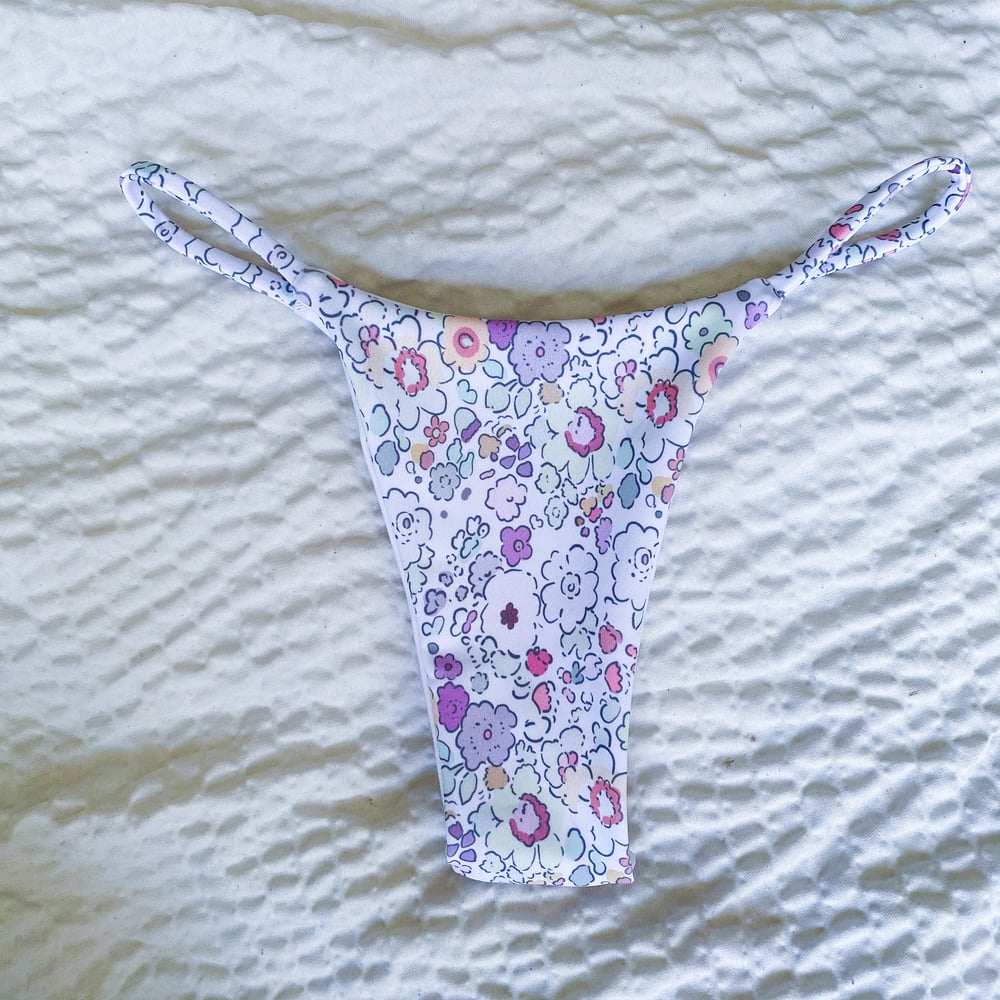Image of SLINKY BOTTOMS : FLORAL DAYDREAM X WHITE 