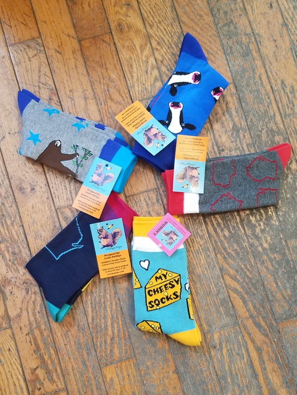 Image of Women's Wisconsin themed SOCKS!!  