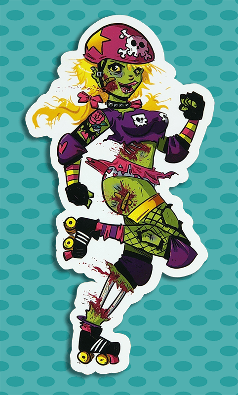 Zombie Derby Girl STICKER