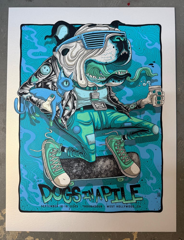Image of Dogs in a Pile - The Troubadour - September 18th & 19th, 2025 - Silver Pearlescent