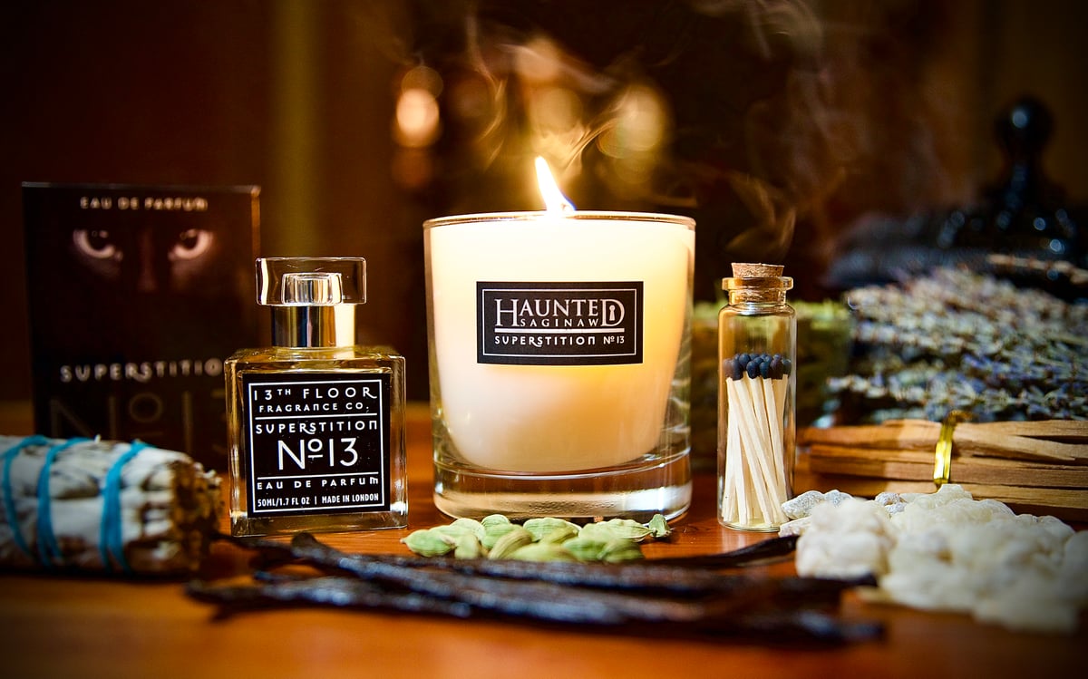 Superstition No. 13 Fragrance & Candle Combo Pack Haunted Saginaw