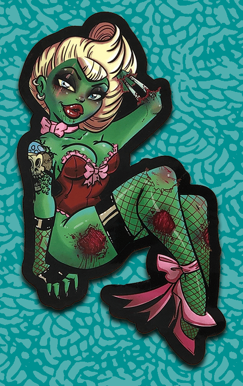 Zaria Zombie Pin-up STICKER
