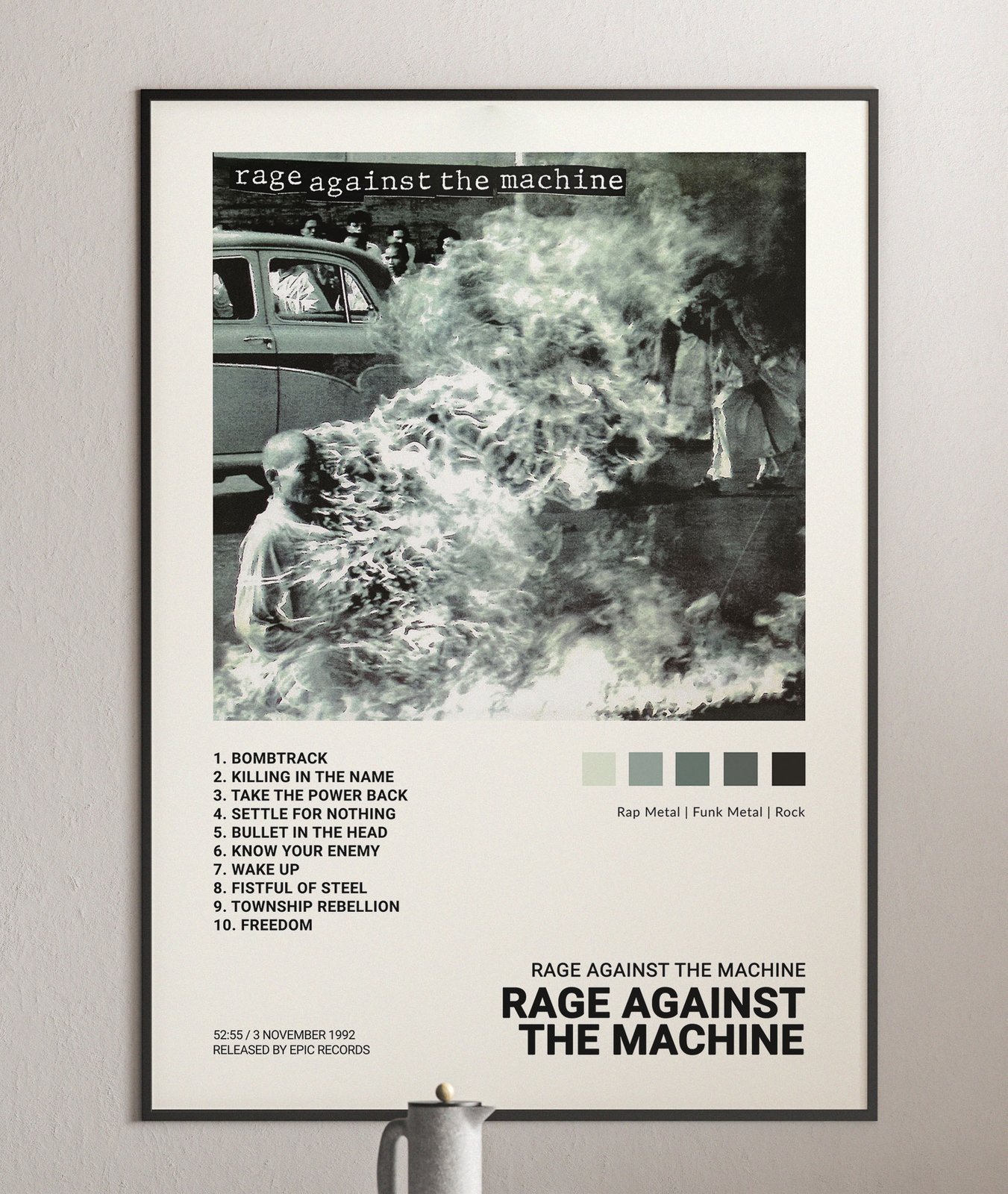 Rage Against The Machine TAZ ポスター フレーム付き - 美術品