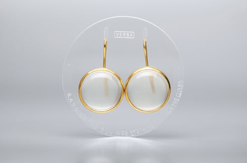Image of "Rays of the sun..." gold plated silver earrings with rock crystals · RADII SE INTER NUBILA...  ·