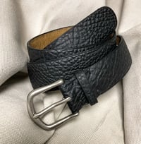 Image 1 of Black shrunken bison belt - round end