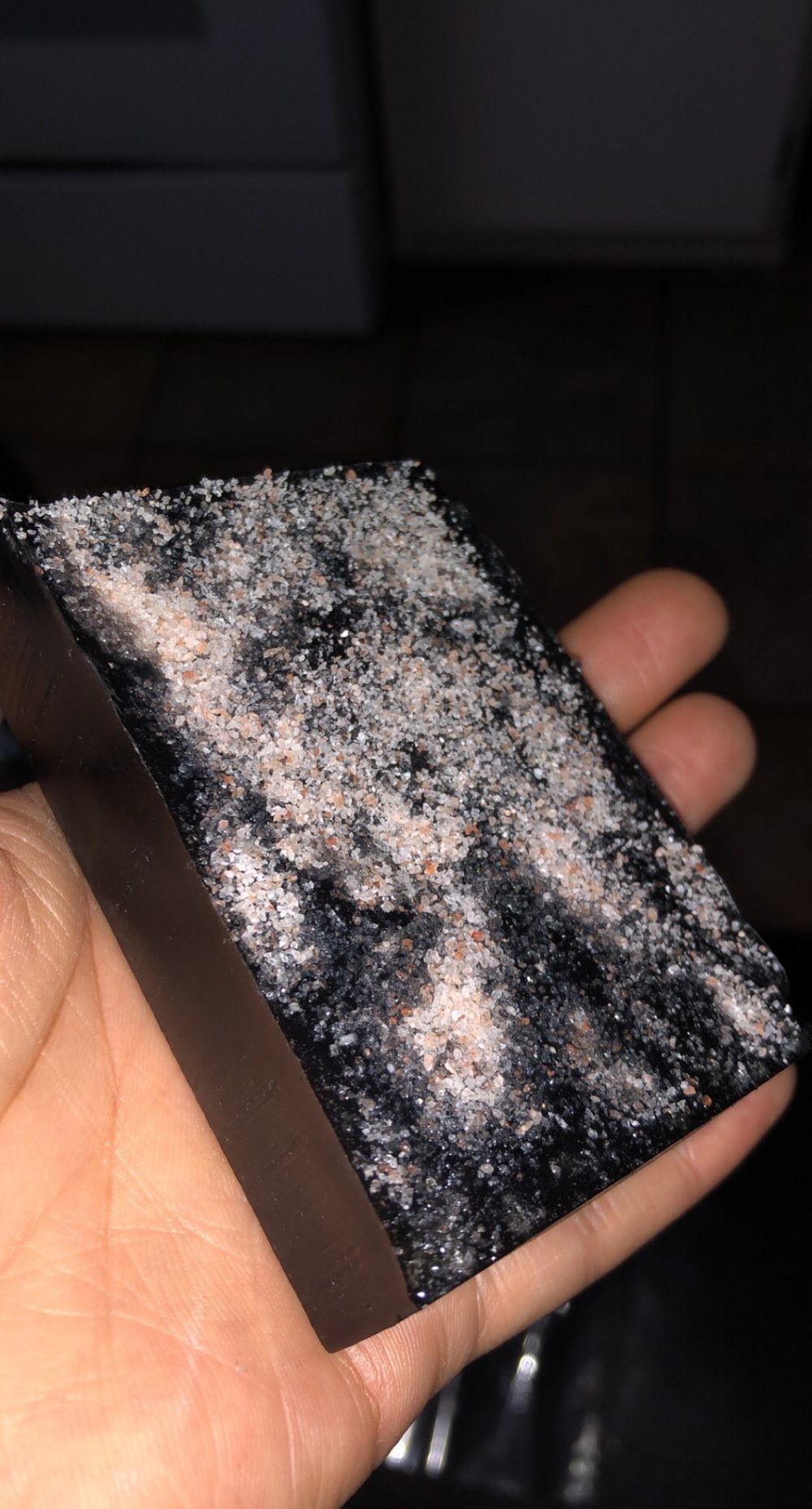 Charcoal Dragons Blood with pink salt 