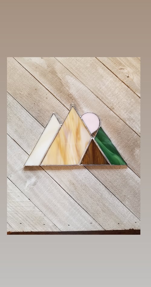 Image of Moon Mountain Range-stained glass