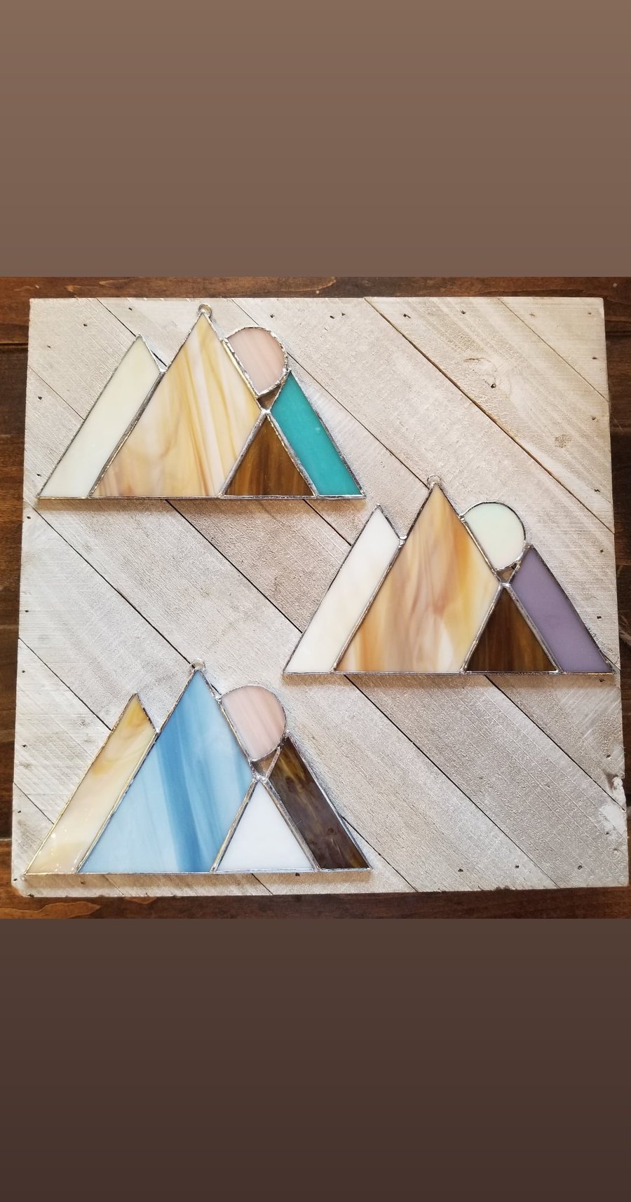 Image of Moon Mountain Range-stained glass
