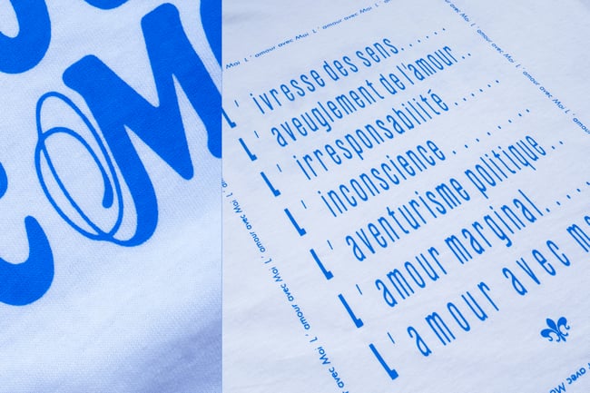 "L'AMOUR AVEC MOI" T-SHIRT - CHROMA KEY BLUE