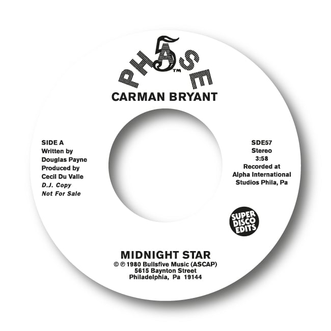 Carman Bryant & Douglas Payne "Midnight Star"/"Take a chance" Phase 5 PROMOS