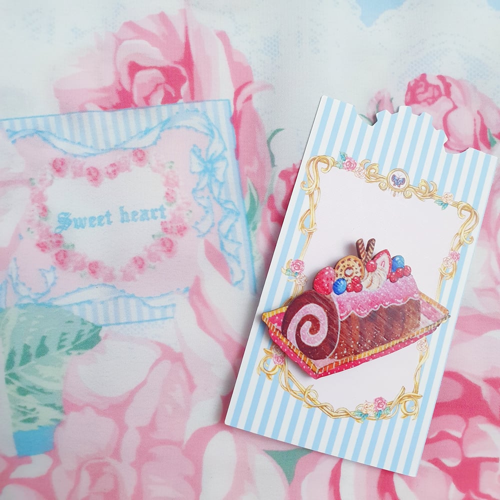 Image of Tiny Teacup Treats - Chocolate Berry Roll Cake