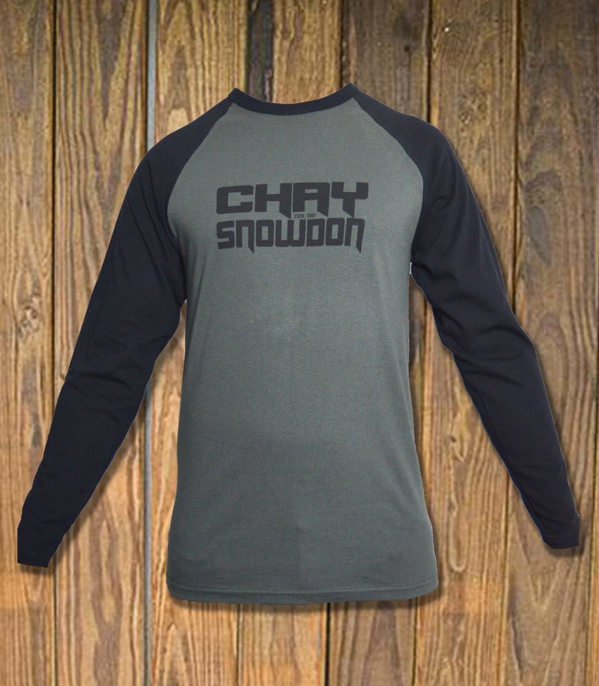 Image of Black & Graphite Grey Baseball T