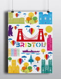 Bristol Landmarks Print