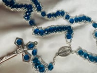 Image 2 of Dark Aqua Ladder-Style Rosary Beads