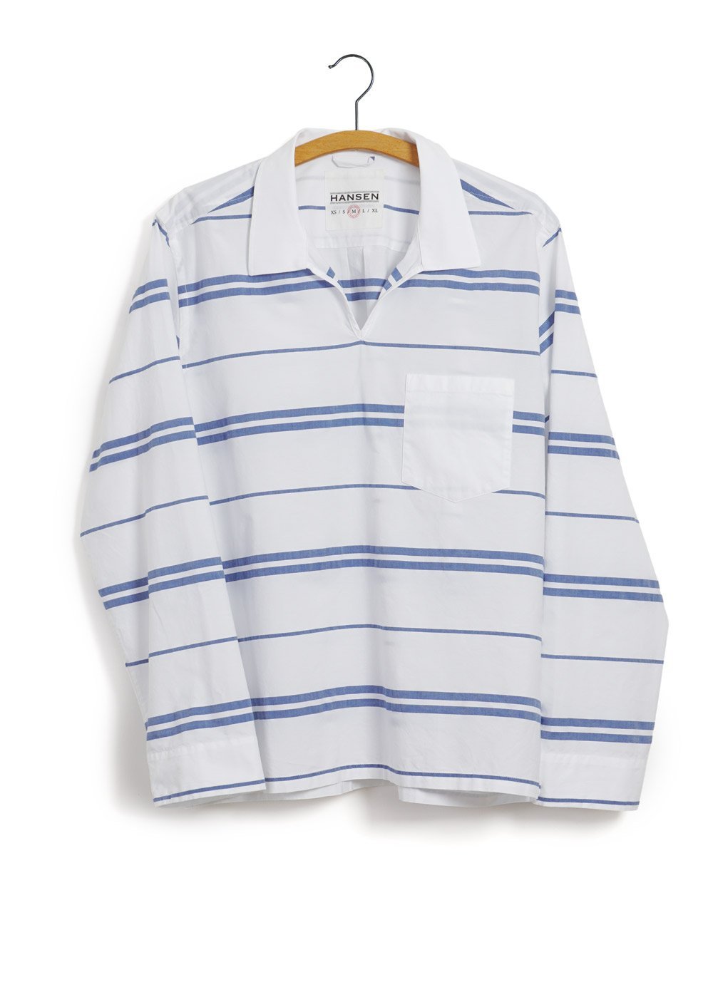 Hansen Garments MARIUS | Casual Pull On Shirt | White Stripes