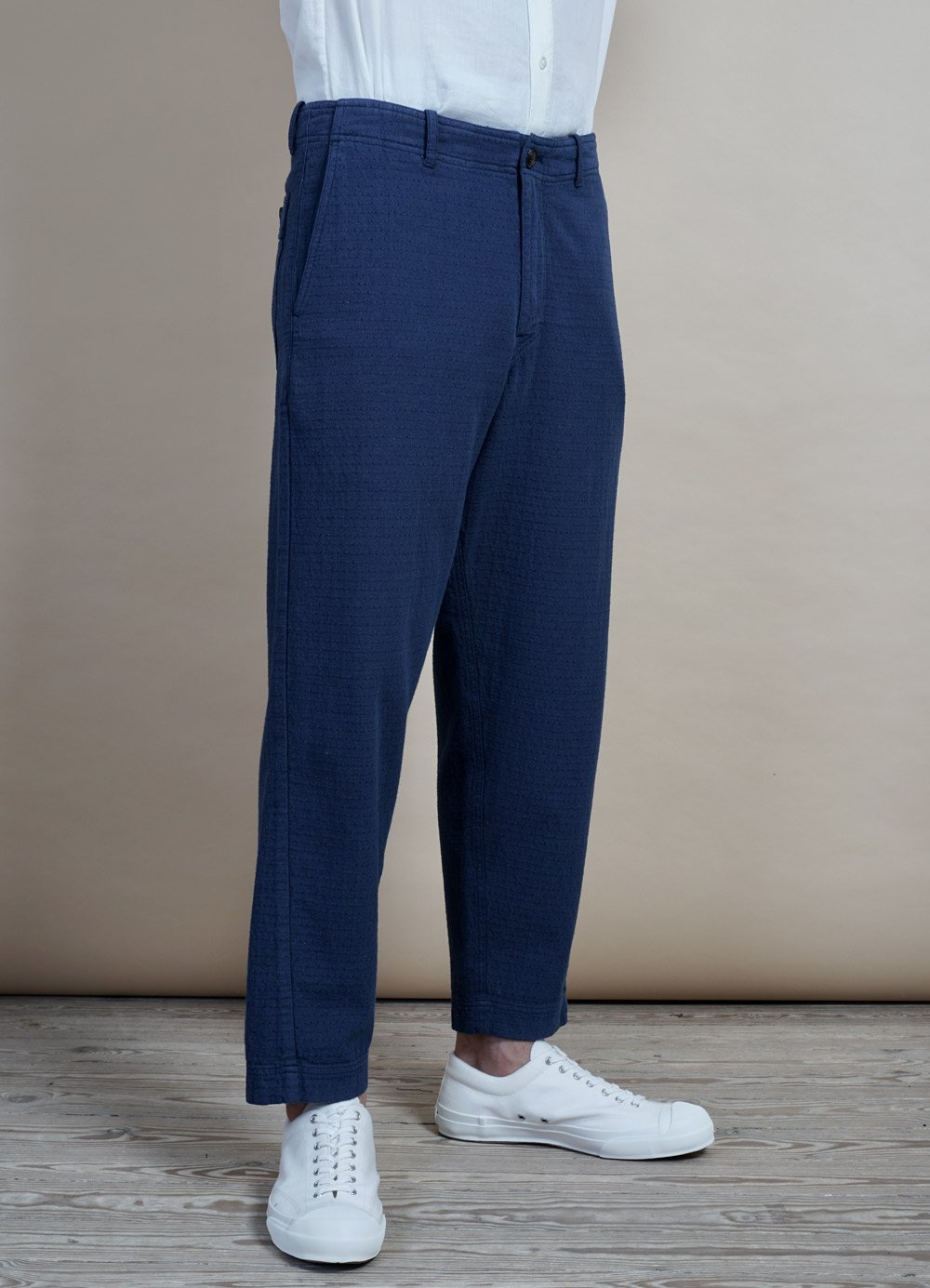 Hansen Garments TRYGVE | Wide Cut Cropped Trousers | Blue