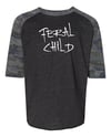 Feral Child Grey/Camo 3/4 sleeve tees