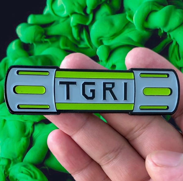 Image of 3” GID Ooze Canister Soft Enamel Pin!!