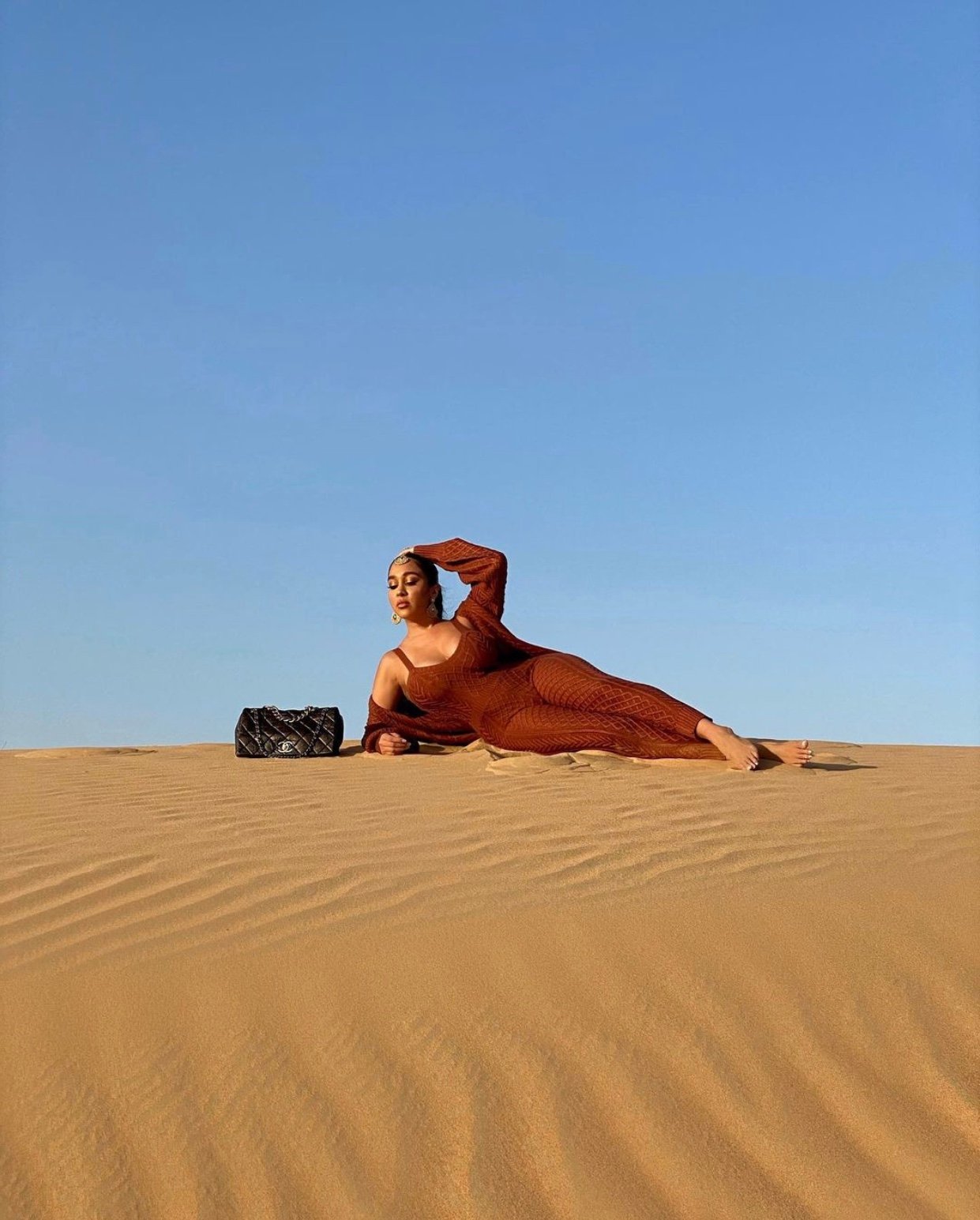 Image of RUST SWEATER JUMPSUIT WITH MATCHING COVER-UP (MEDIUM)