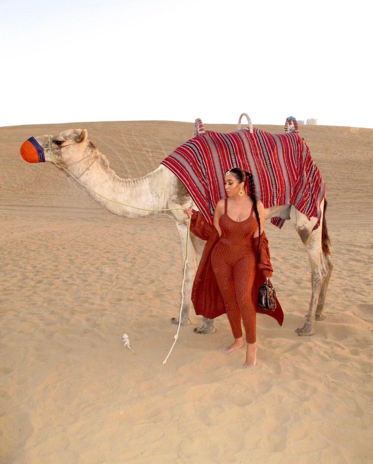 Image of RUST SWEATER JUMPSUIT WITH MATCHING COVER-UP (MEDIUM)