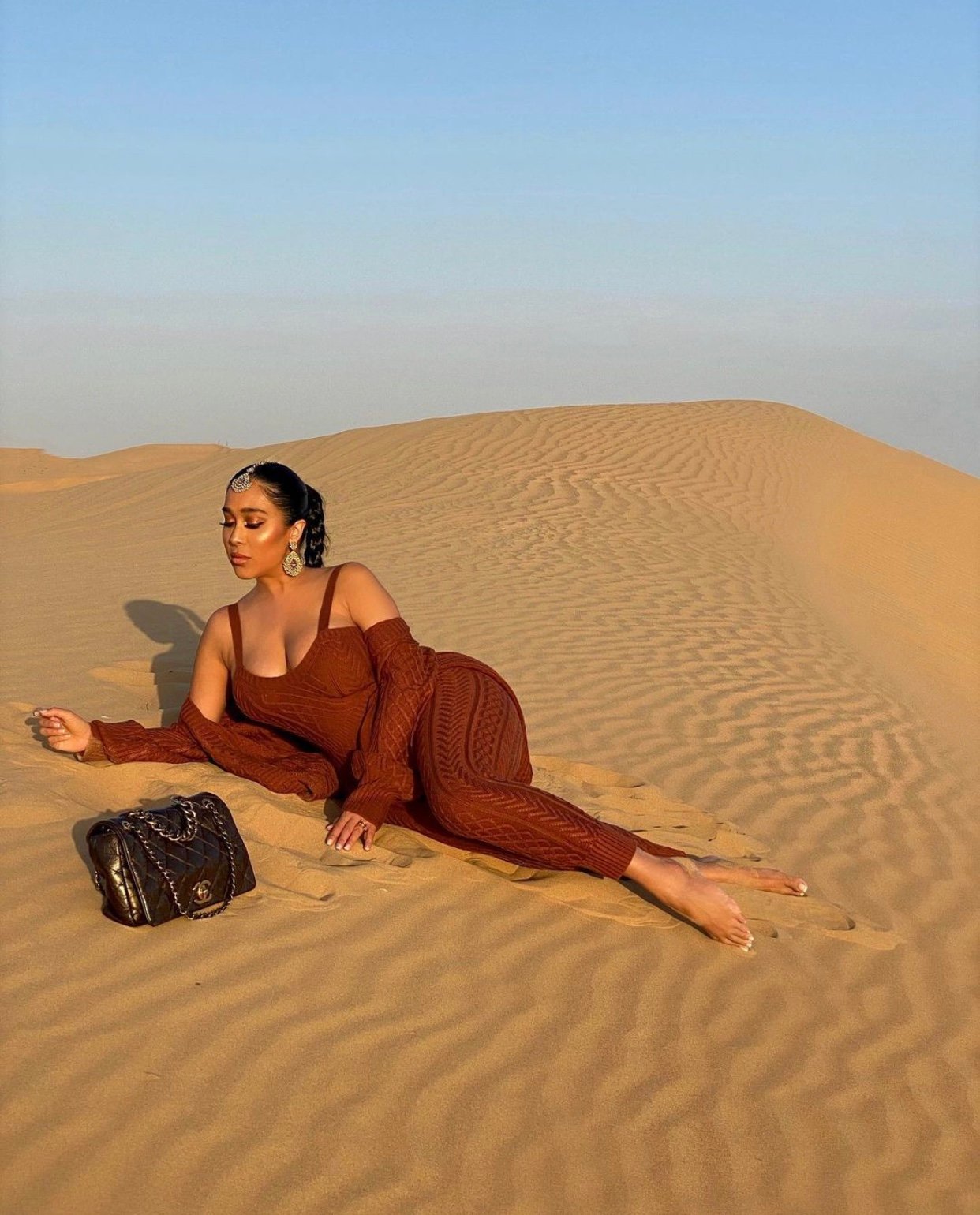 Image of RUST SWEATER JUMPSUIT WITH MATCHING COVER-UP (MEDIUM)
