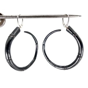 Image of Tendril Hoop Earrings, Black #2
