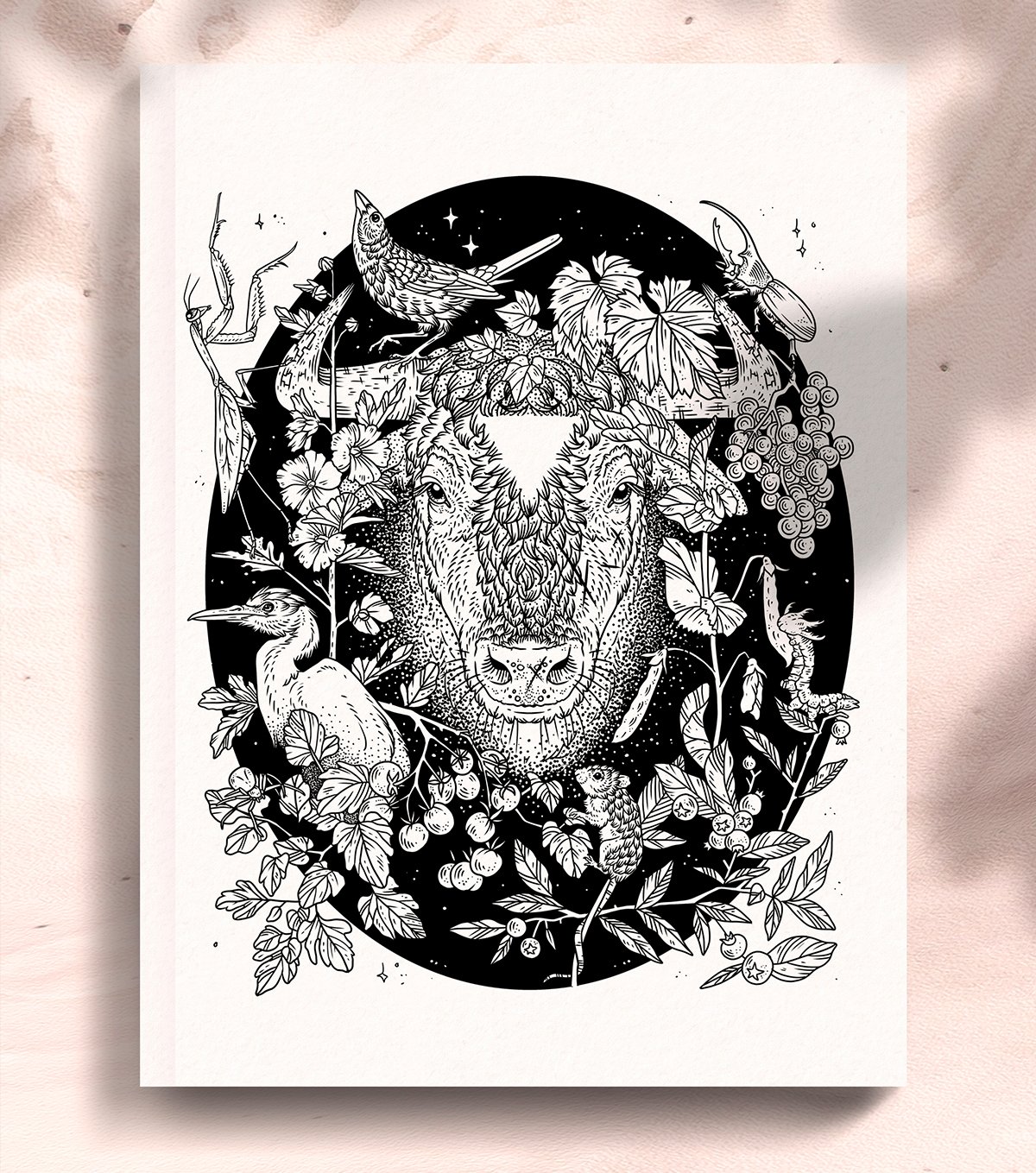 Image of King of Pentacles: 16x20" Handprinted Serigraph