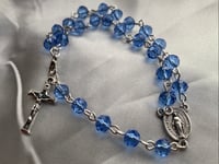 Image 2 of Blue Double Chain Rosary Bracelet