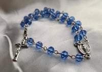 Image 1 of Blue Double Chain Rosary Bracelet