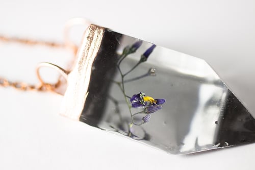 Image of Woody Nightshade (Solanum dulcamara) - Small Copper Prism Necklace #2