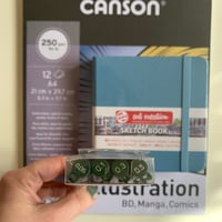 Image 2 of Canson illustration pad + copic multiliner pens OLIVE GREEN+ talens sketchbook