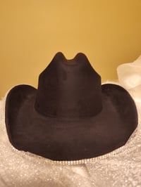 Image 3 of PEARLS & STONE BLACK WESTERN HAT