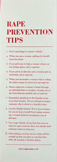 Image 1 of Rape Prevention Tips