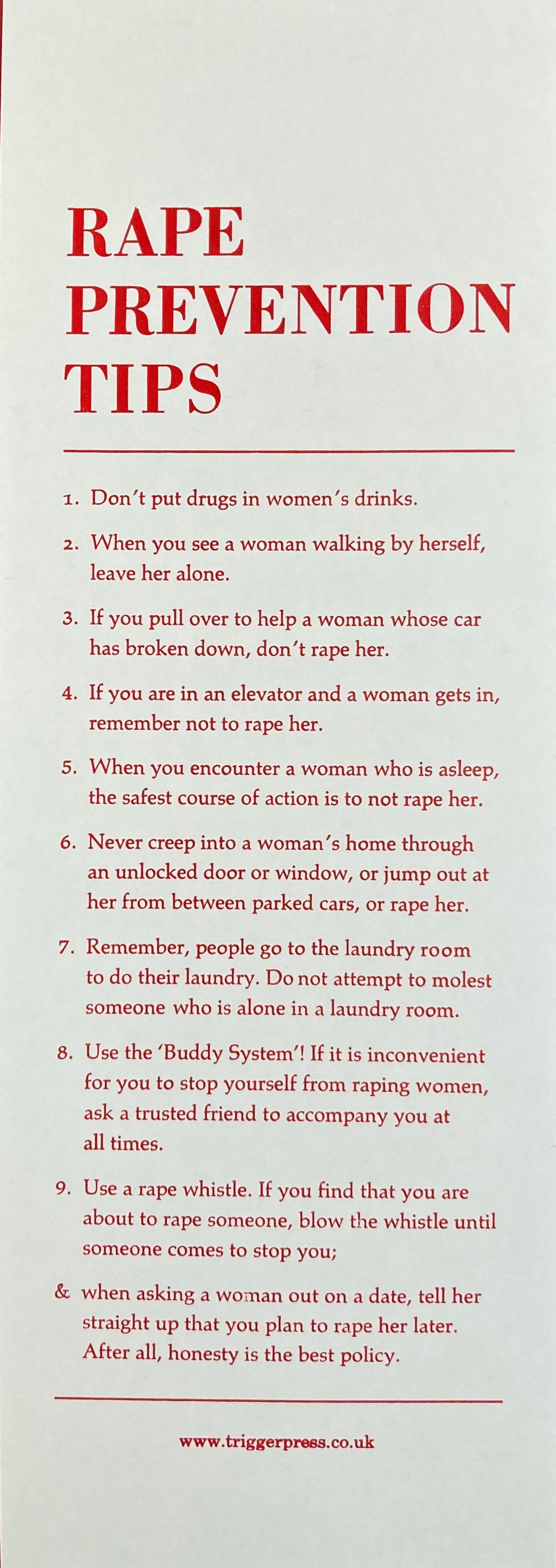 3 x Rape Prevention Tips | Trigger Press