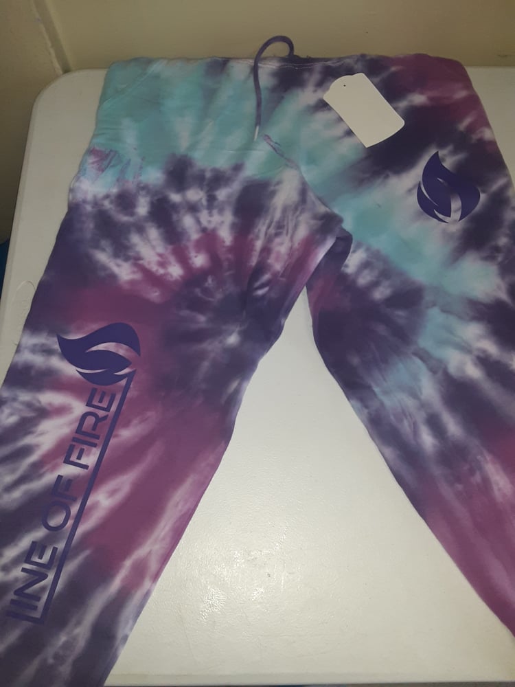 Image of "Tie-Dye Fire" Joggers 