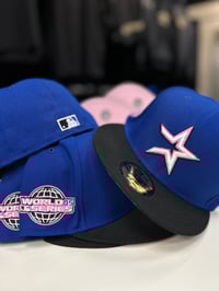 Image 1 of New Era 5950 “Fragment “ Royal-Black Wild Pink