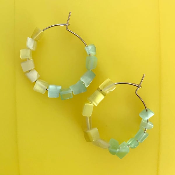 Image of Lemon & Lime gold hoop earrings