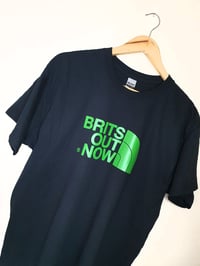 Image 1 of Brits Out Now T-Shirt (All green logo).