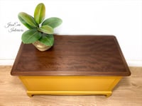 Image 2 of Vintage Stag Minstrel BLANKET BOX / TOYS BOX / OTTOMAN / HALLWAY SEAT / SHOES STORAGE in Mustard