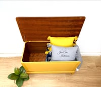 Image 3 of Vintage Stag Minstrel BLANKET BOX / TOYS BOX / OTTOMAN / HALLWAY SEAT / SHOES STORAGE in Mustard