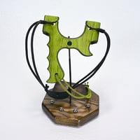Image 5 of Custom Wood Slingshot, Survivalist Sling Shot, Left or Right Handed, Wood Catapult, Unique Gift