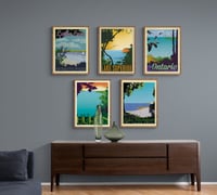 Great Lakes (Michigan, Superior, Erie, Ontario, Huron) Art Poster | Print No 109