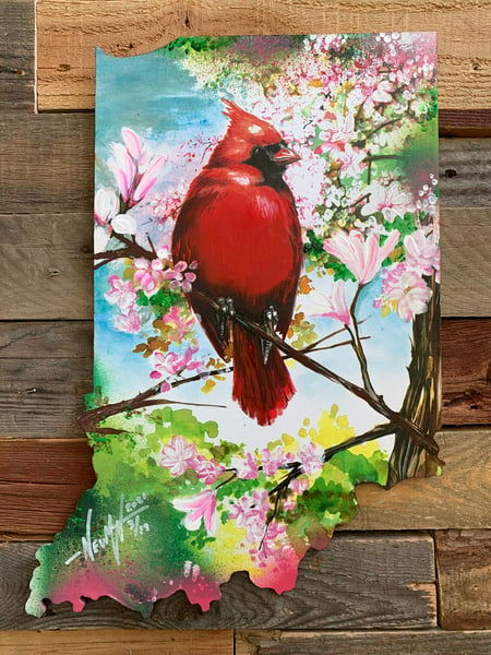 Image of Magnolia Cardinal ( Hand Painted Reproduction)