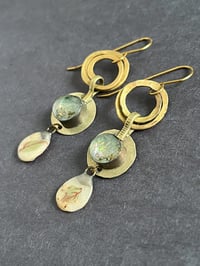 Image 2 of Opal resin earrings (leaves)