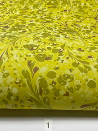 Image 2 of Marbled Paper Chartreuse - 1/2 sheets